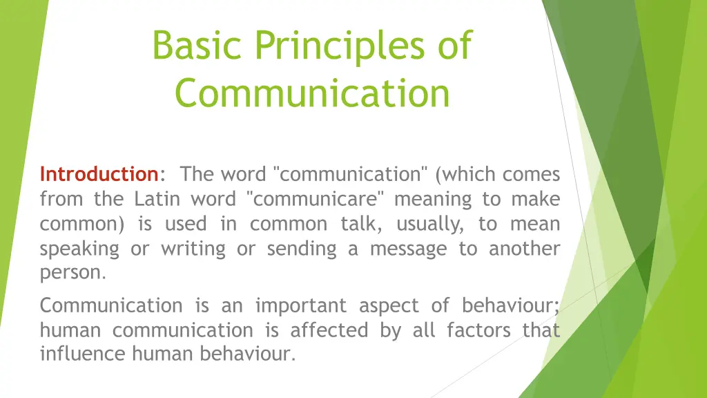 basic principles of communication