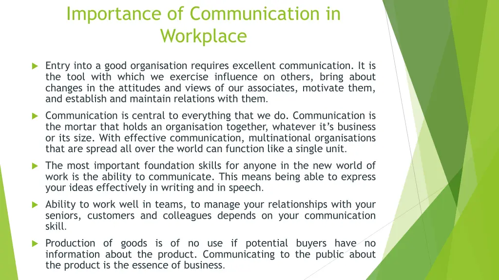 importance of communication in workplace
