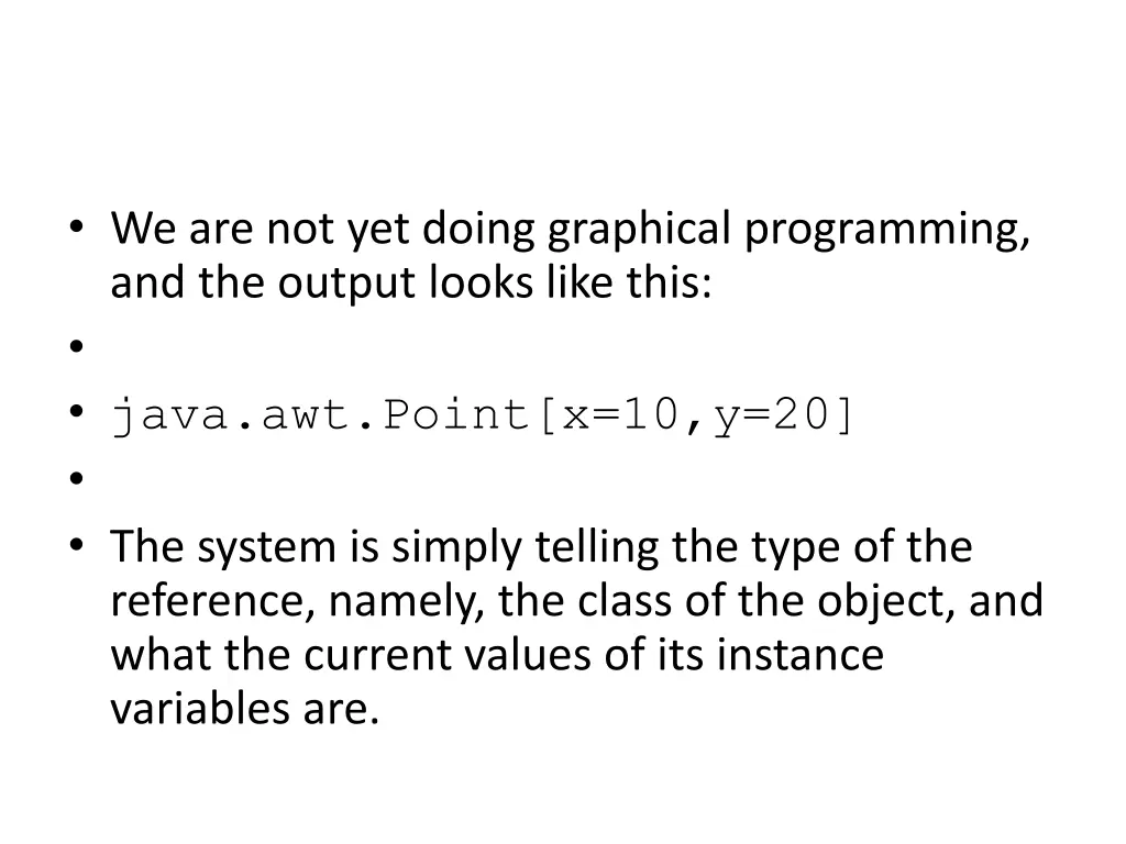 we are not yet doing graphical programming