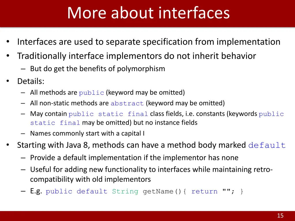 more about interfaces