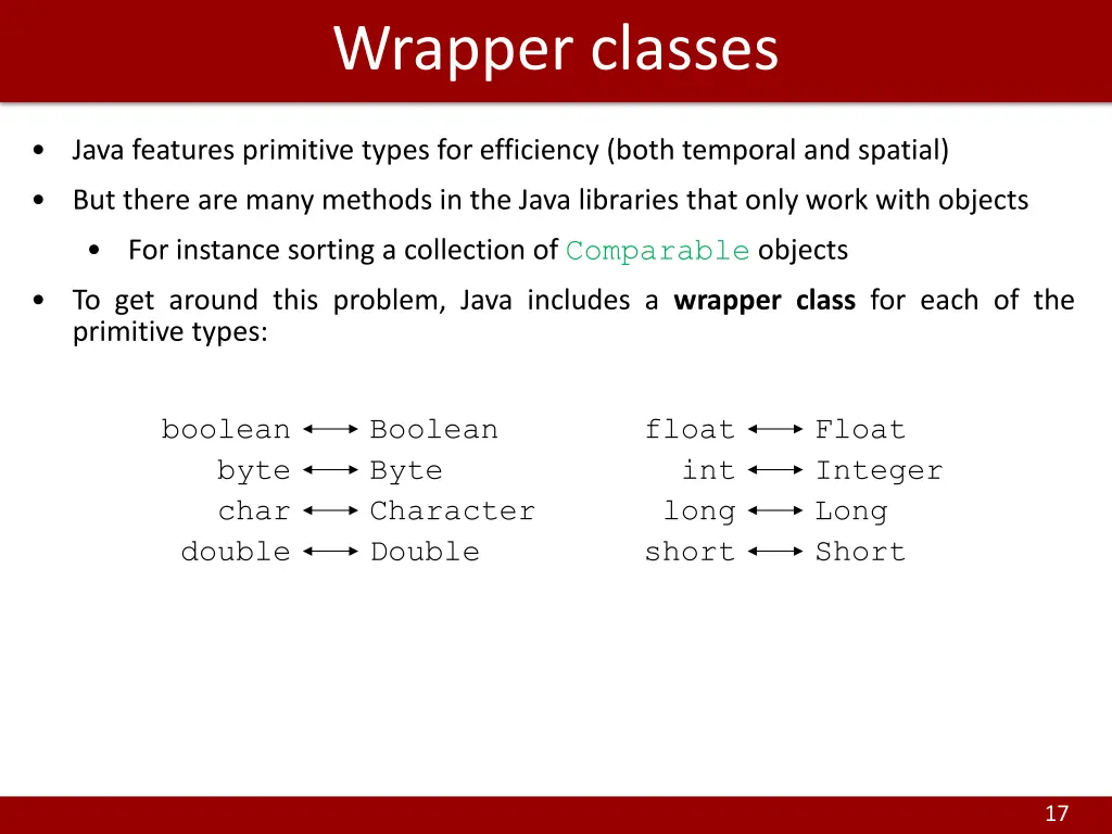 wrapper classes
