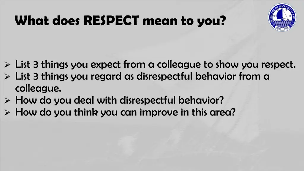 what does respect mean to you