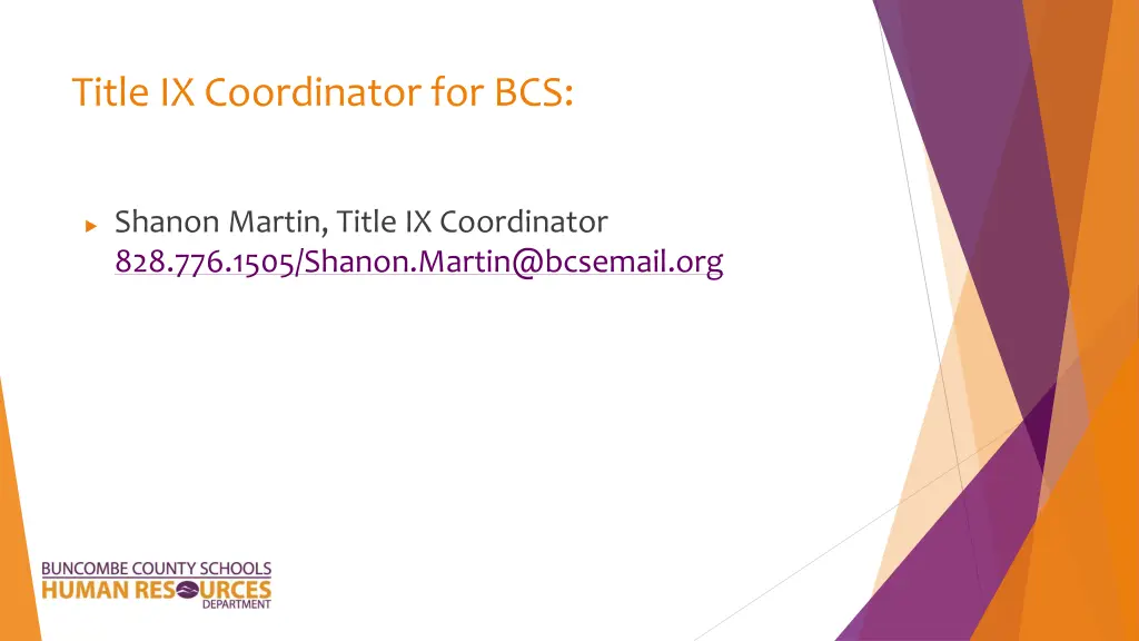 title ix coordinator for bcs