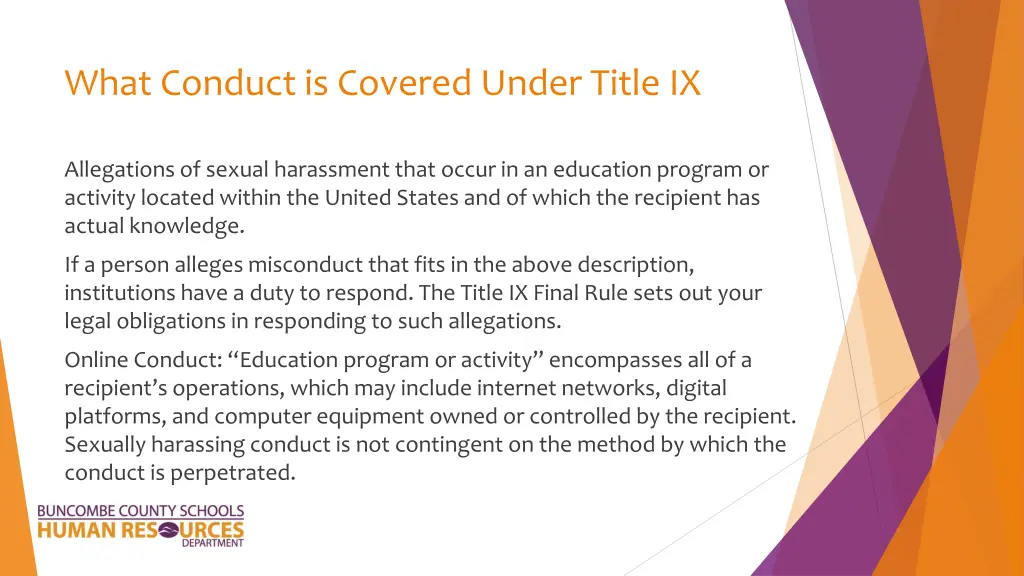what conduct is covered under title ix