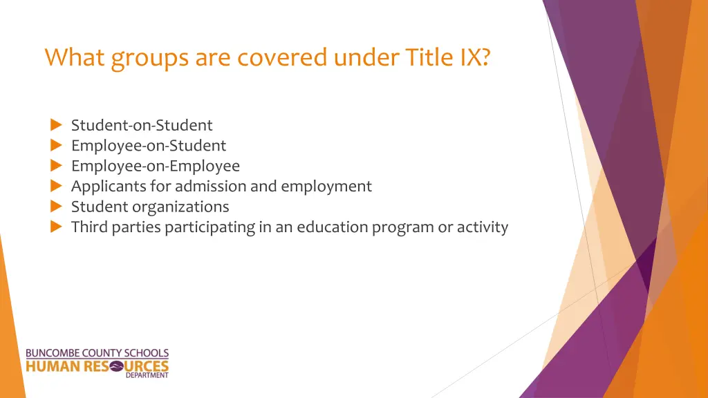 what groups are covered under title ix
