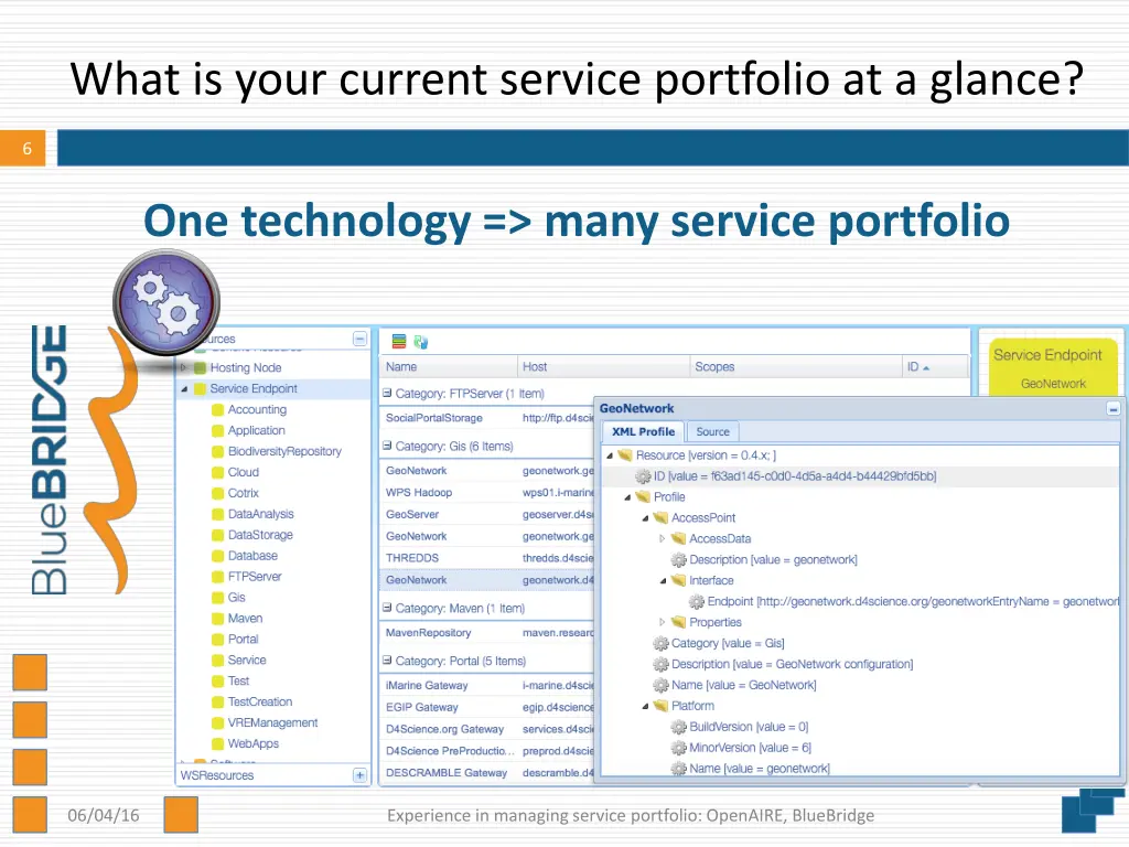 what is your current service portfolio at a glance 1