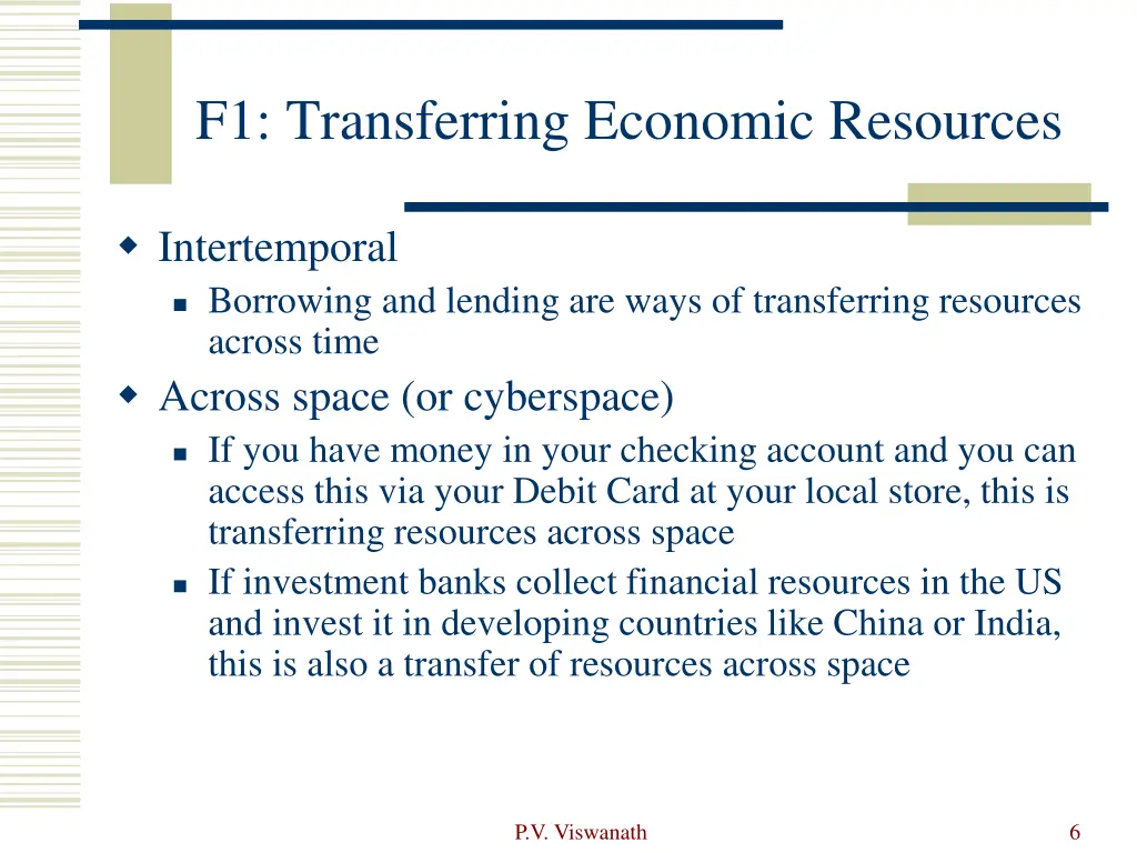 f1 transferring economic resources