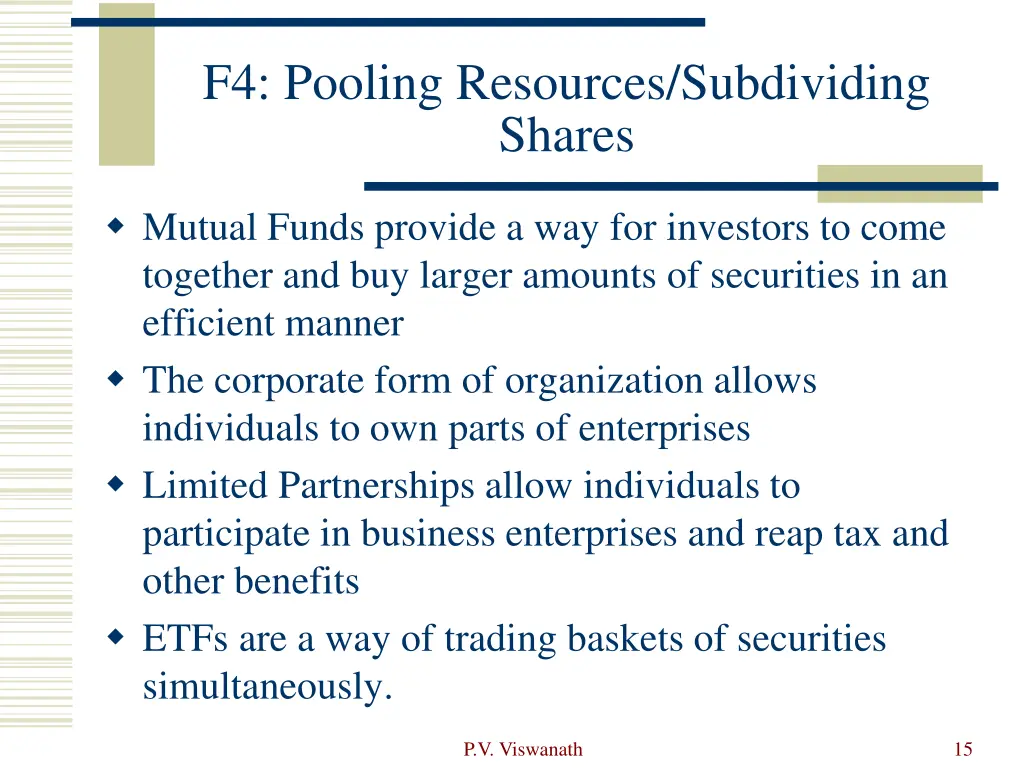 f4 pooling resources subdividing shares