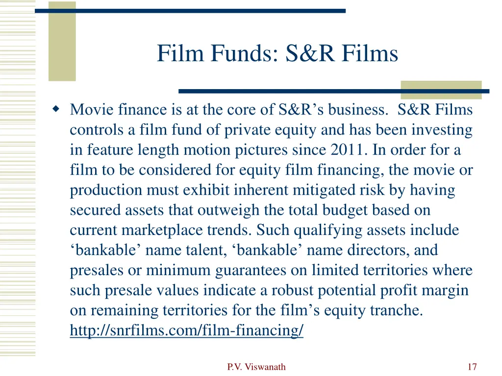 film funds s r films