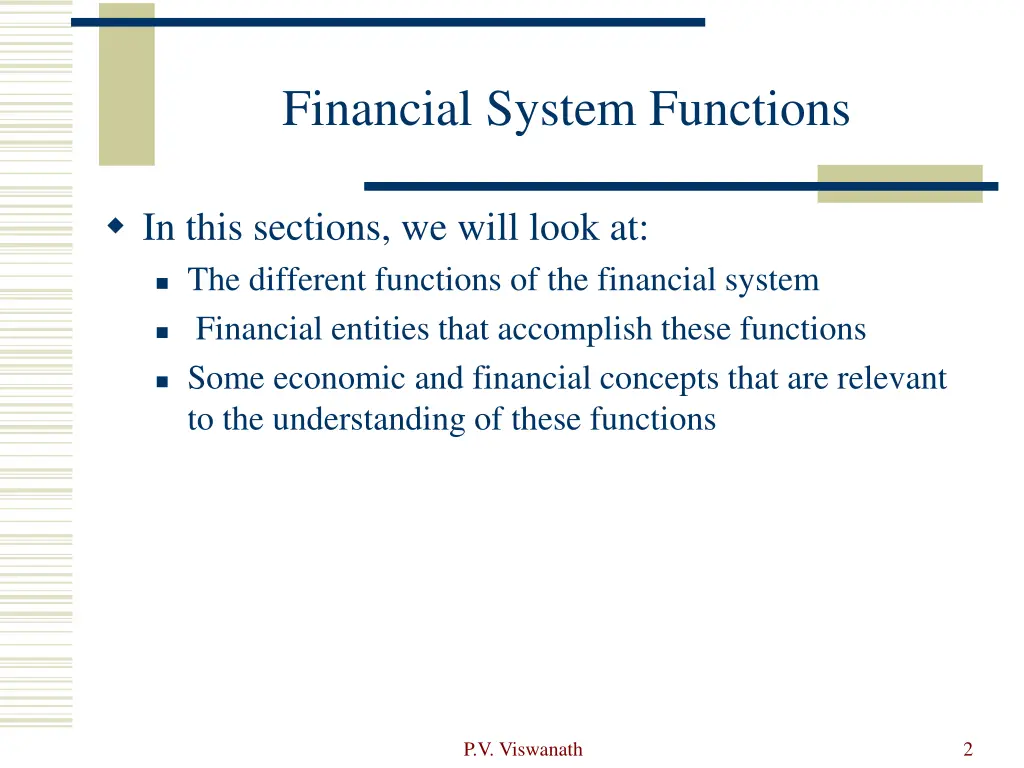 financial system functions
