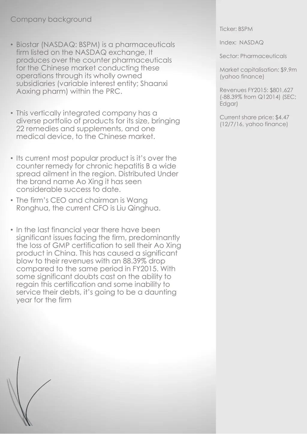 company background