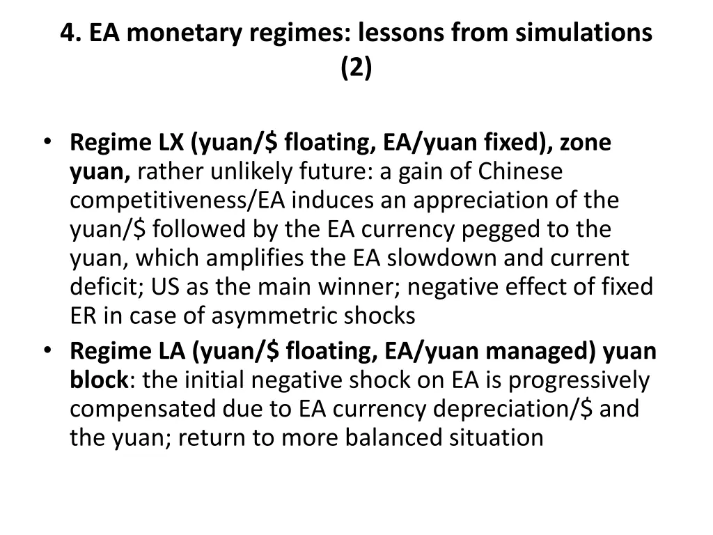 4 ea monetary regimes lessons from simulations 2