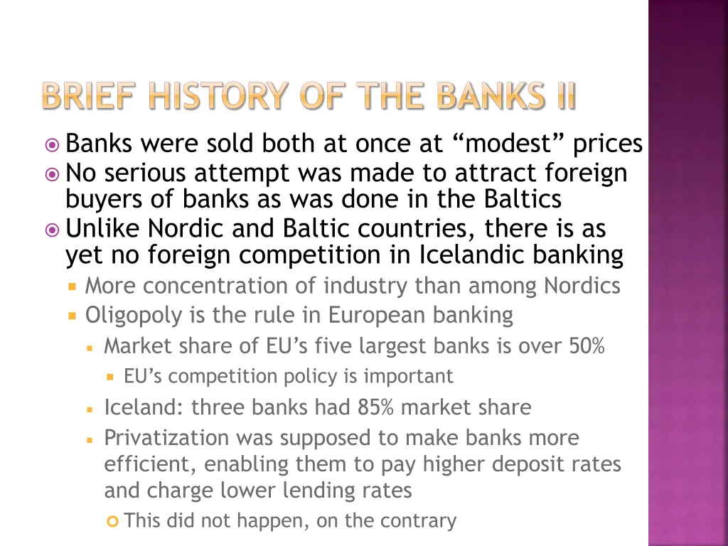 brief history of the banks ii