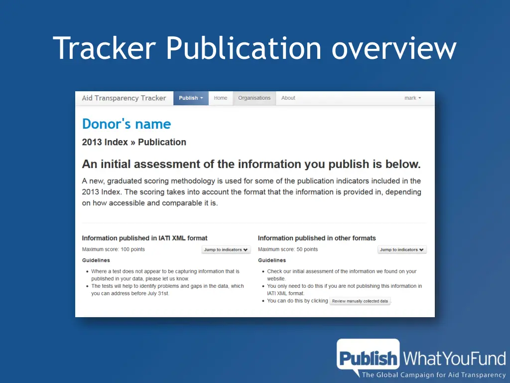 tracker publication overview