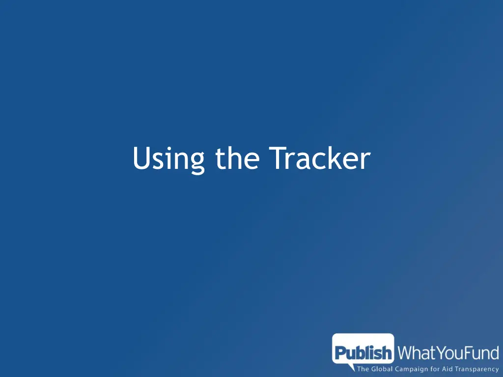 using the tracker