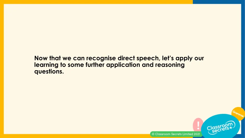 now that we can recognise direct speech
