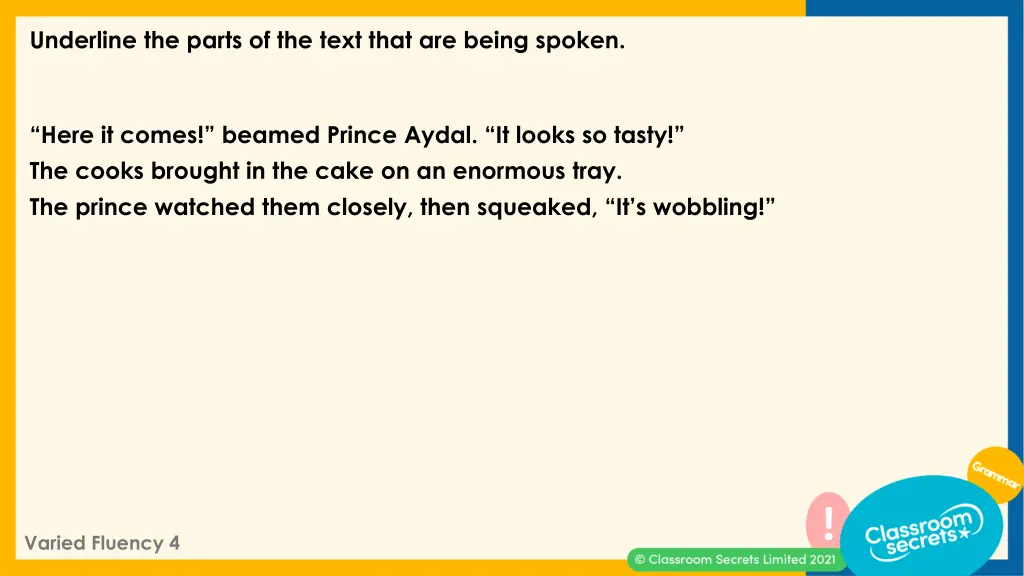 underline the parts of the text that are being