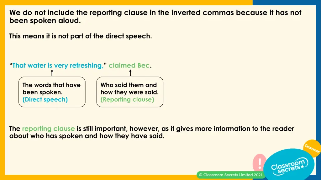 we do not include the reporting clause