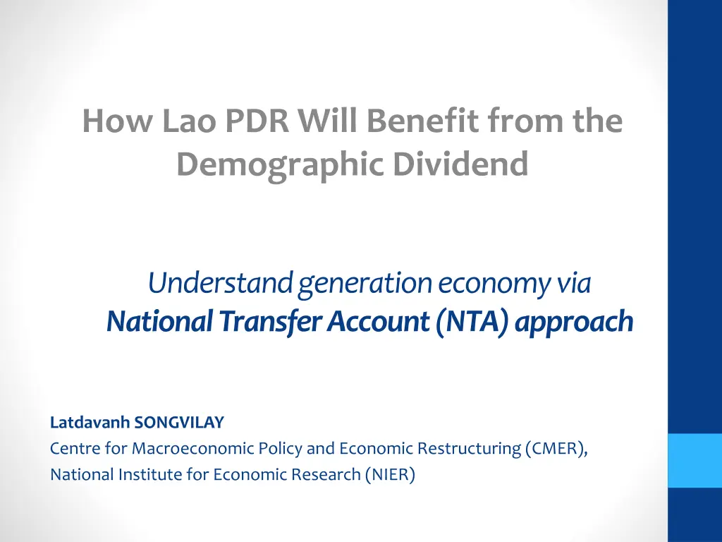 how lao pdr will benefit from the demographic