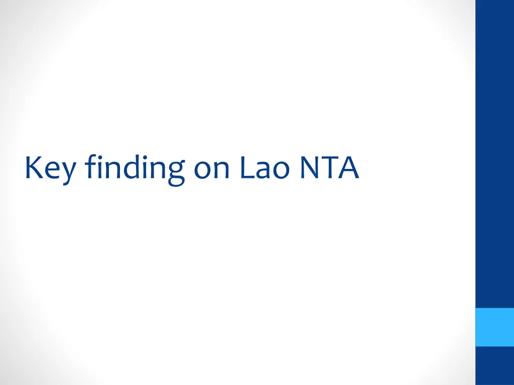 key finding on lao nta