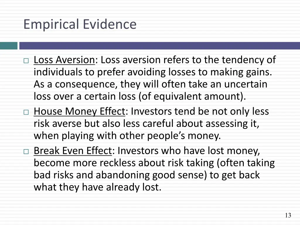 empirical evidence