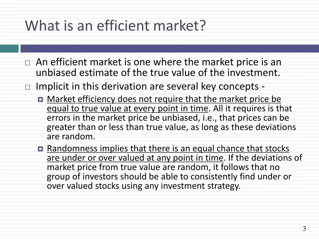 what is an efficient market