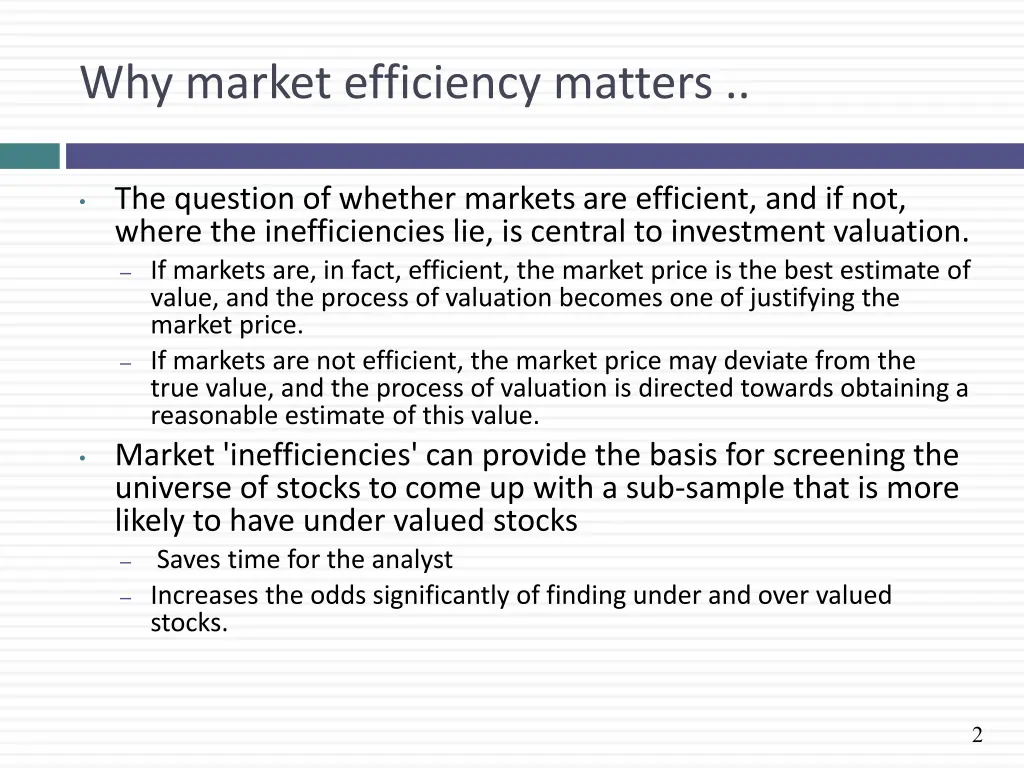 why market efficiency matters