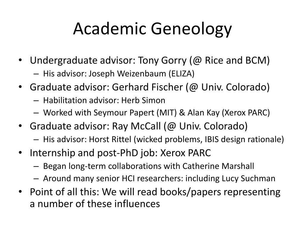 academic geneology