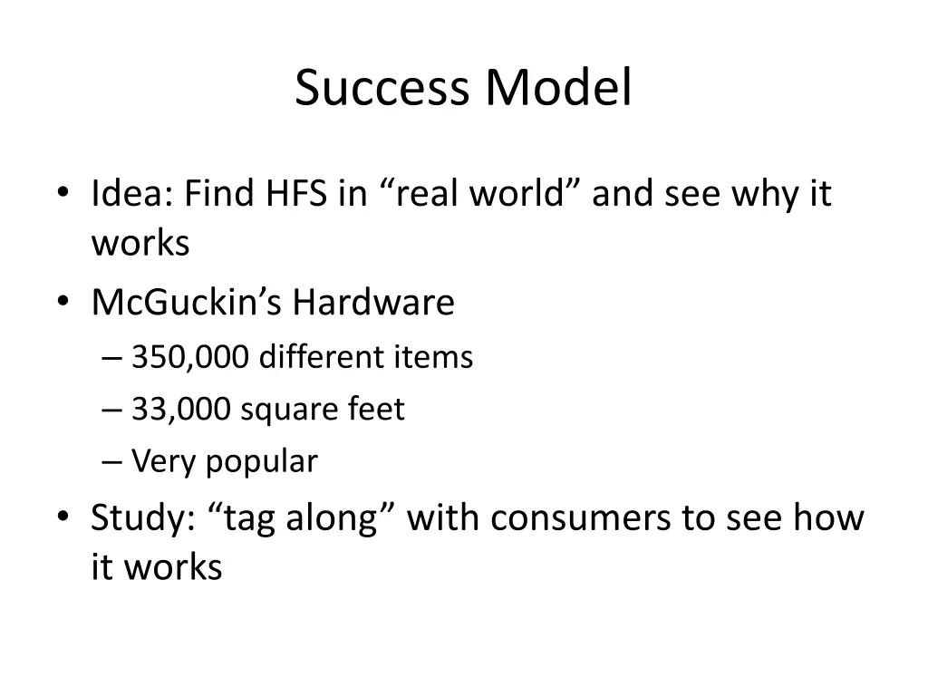 success model