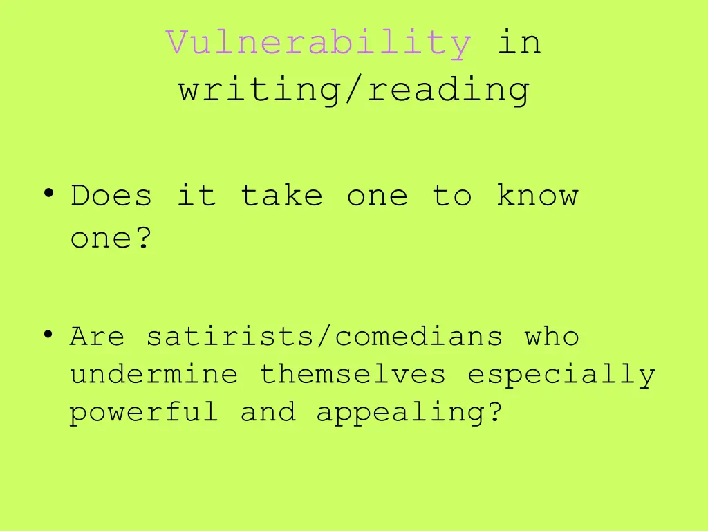 vulnerability in writing reading