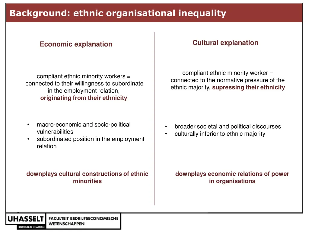 background ethnic organisational inequality
