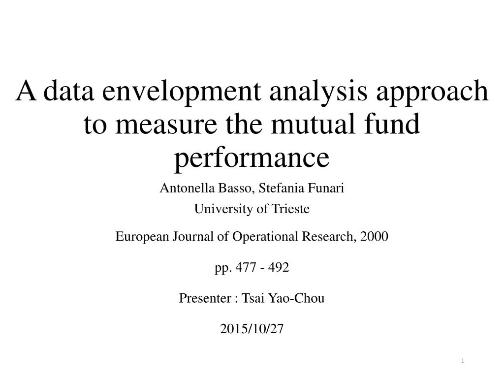a data envelopment analysis approach to measure