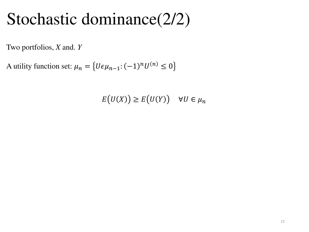 stochastic dominance 2 2