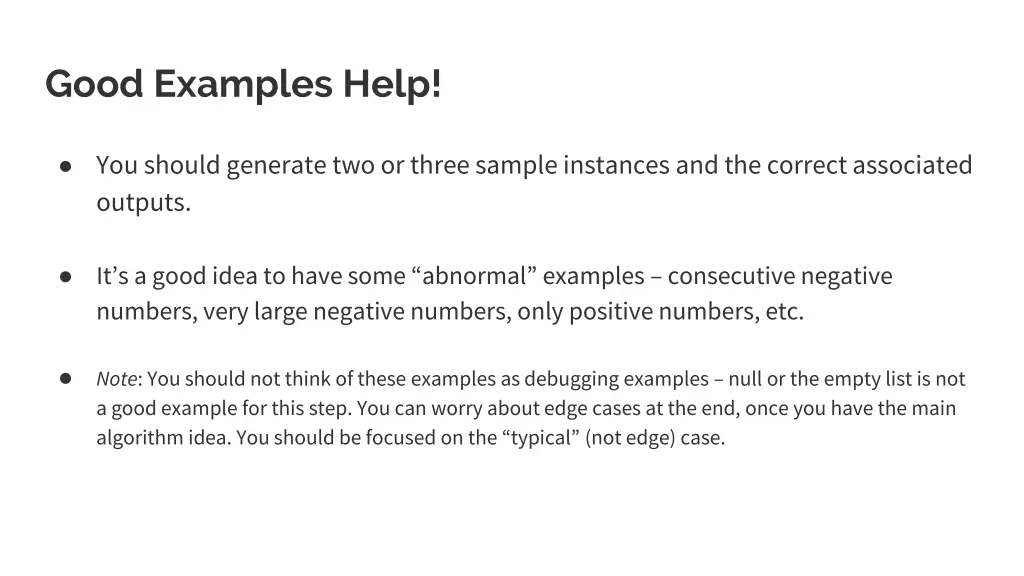 good examples help