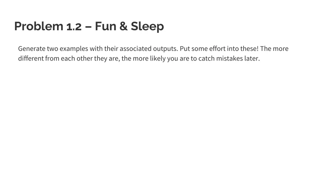 problem 1 2 fun sleep 1