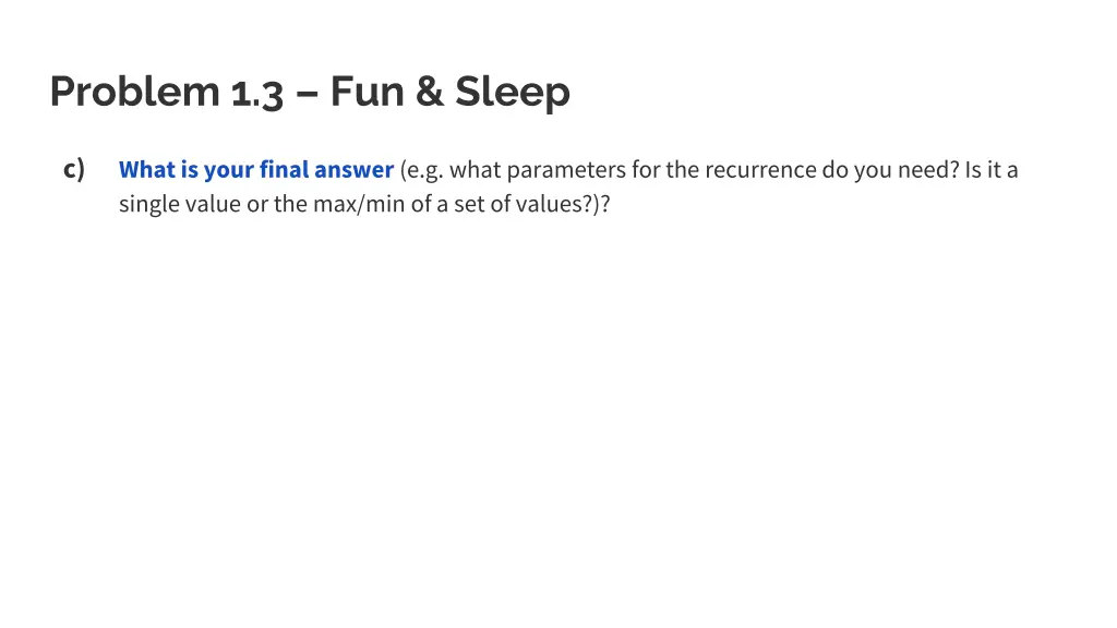 problem 1 3 fun sleep 6