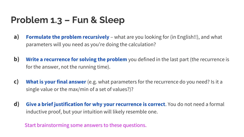 problem 1 3 fun sleep