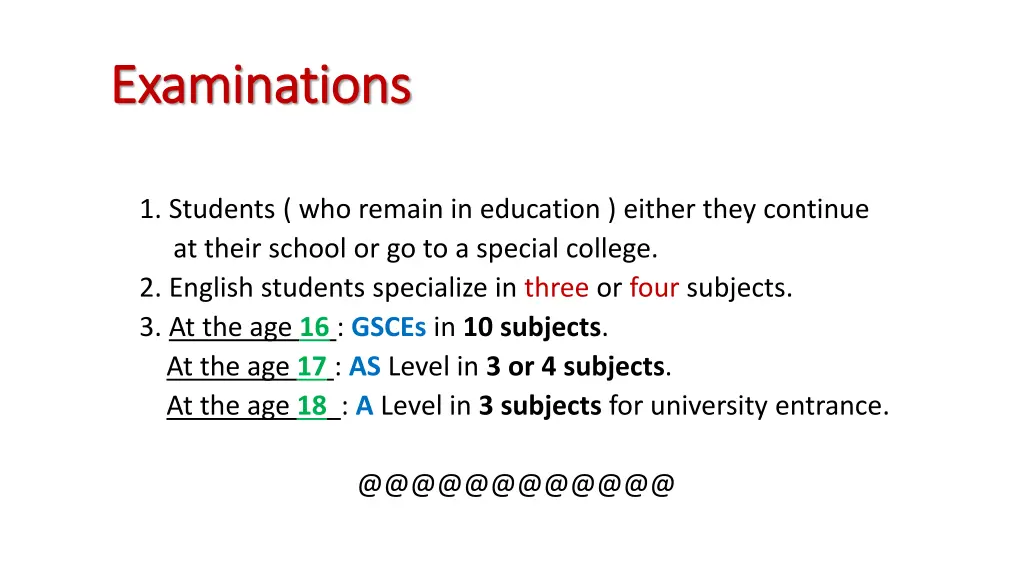 examinations examinations