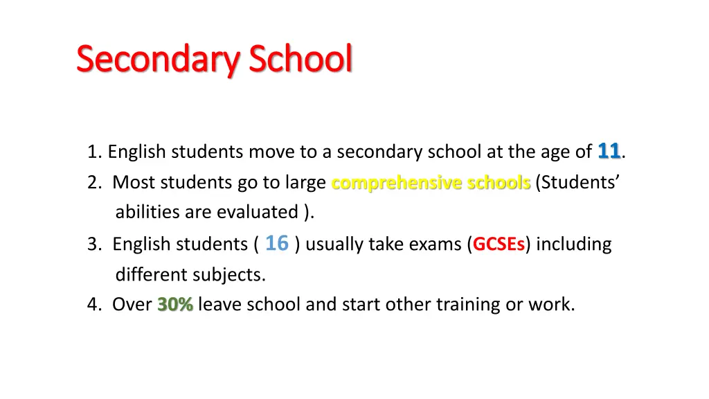 secondary school secondary school
