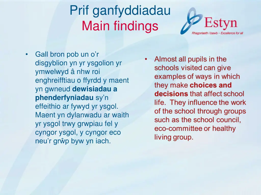 prif ganfyddiadau main findings 4
