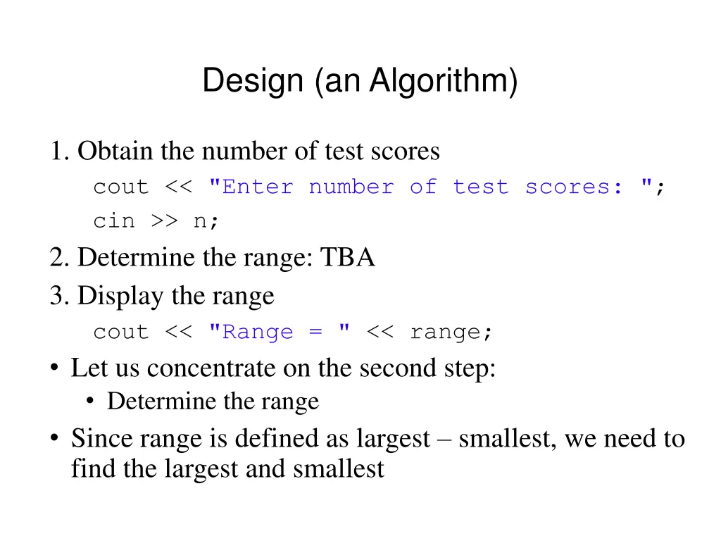 design an algorithm