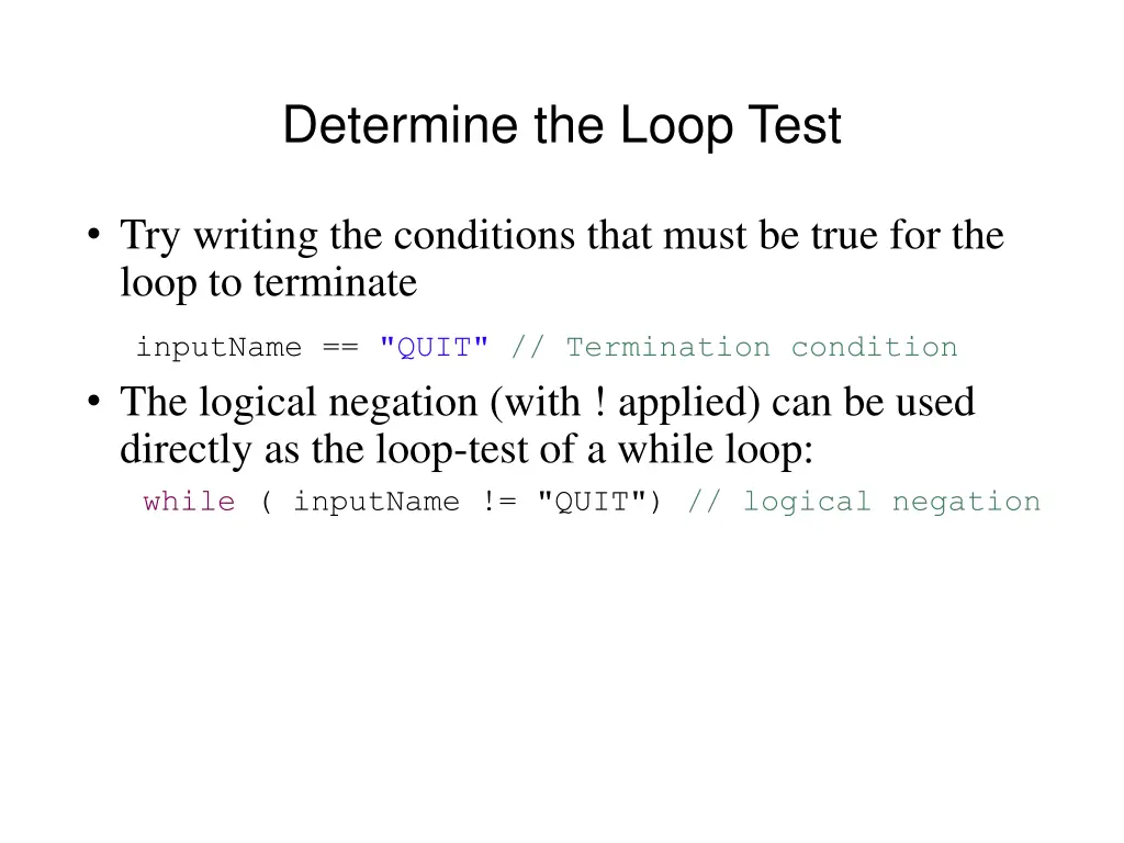 determine the loop test
