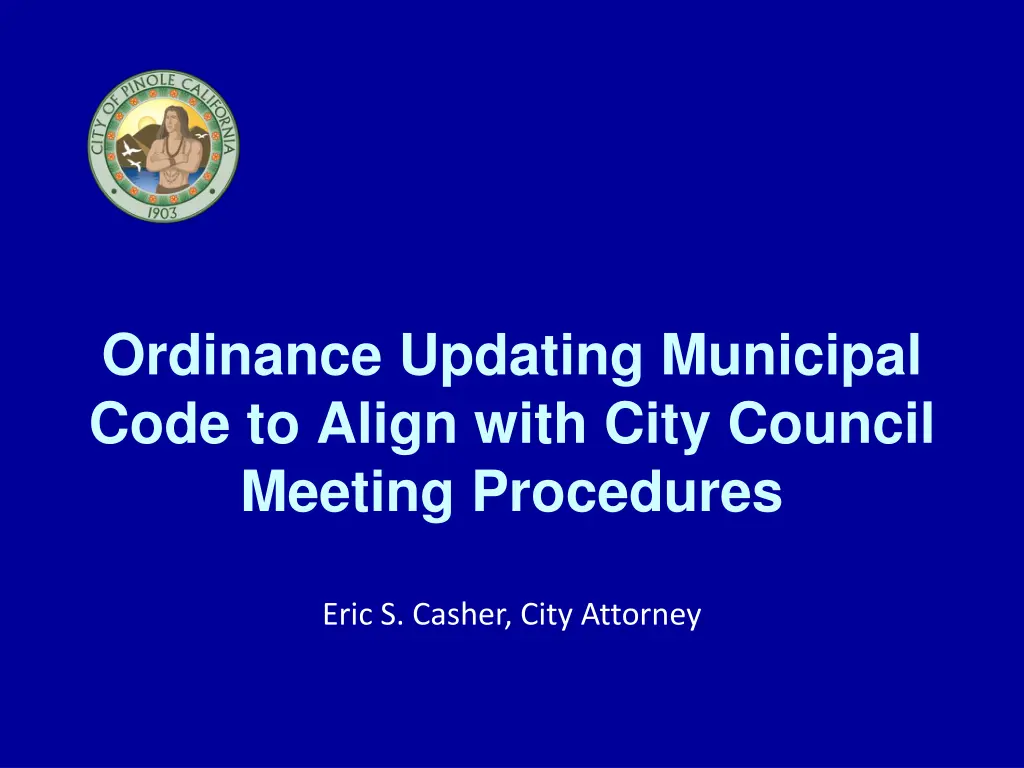 ordinance updating municipal code to align with