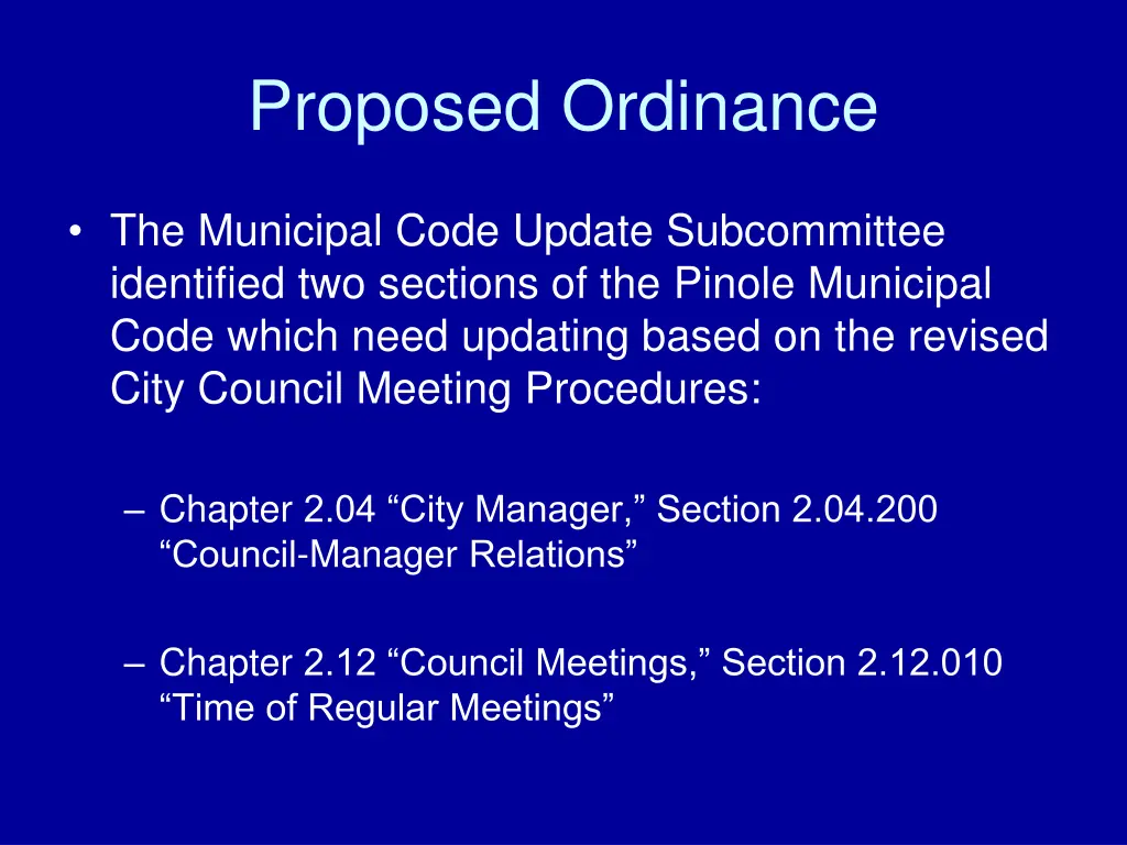 proposed ordinance