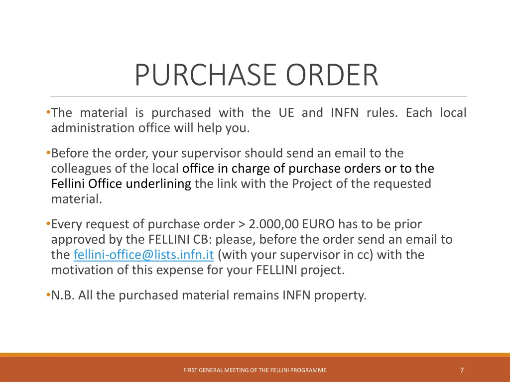 purchase order