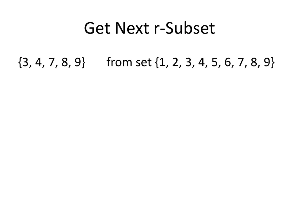 get next r subset
