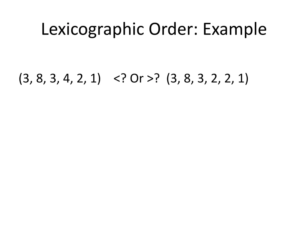 lexicographic order example
