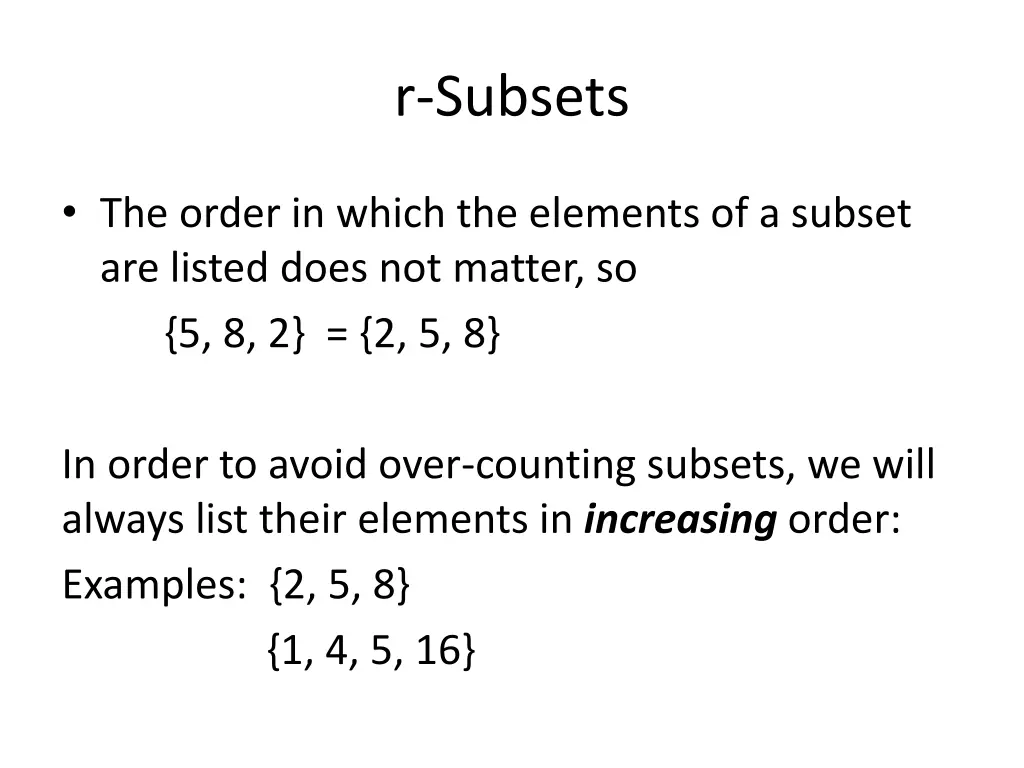 r subsets