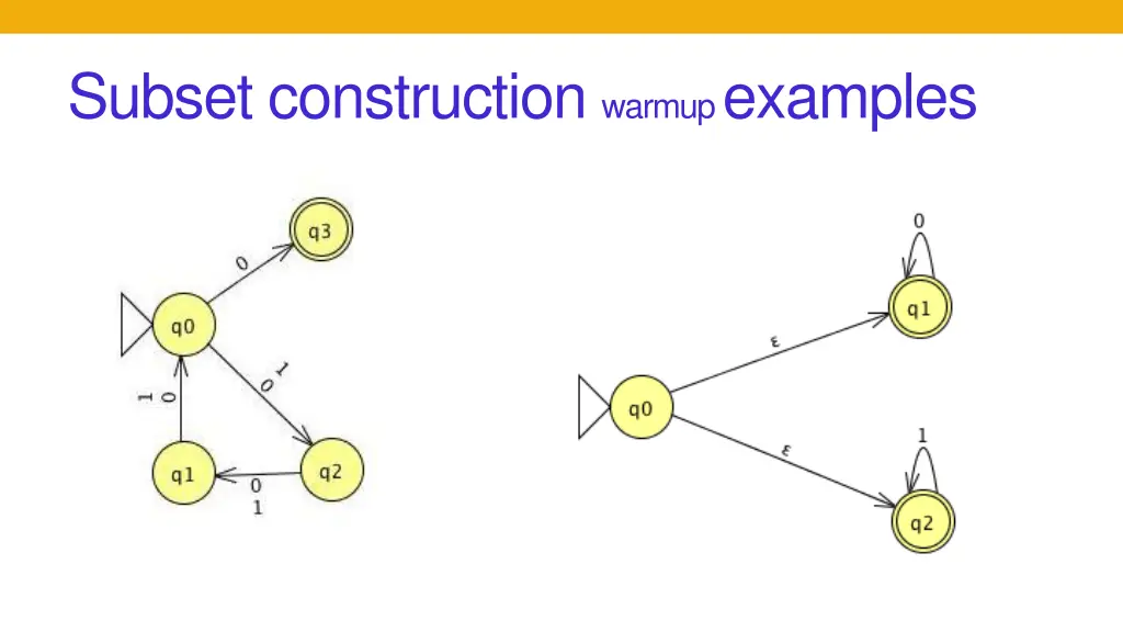 subset construction warmup examples