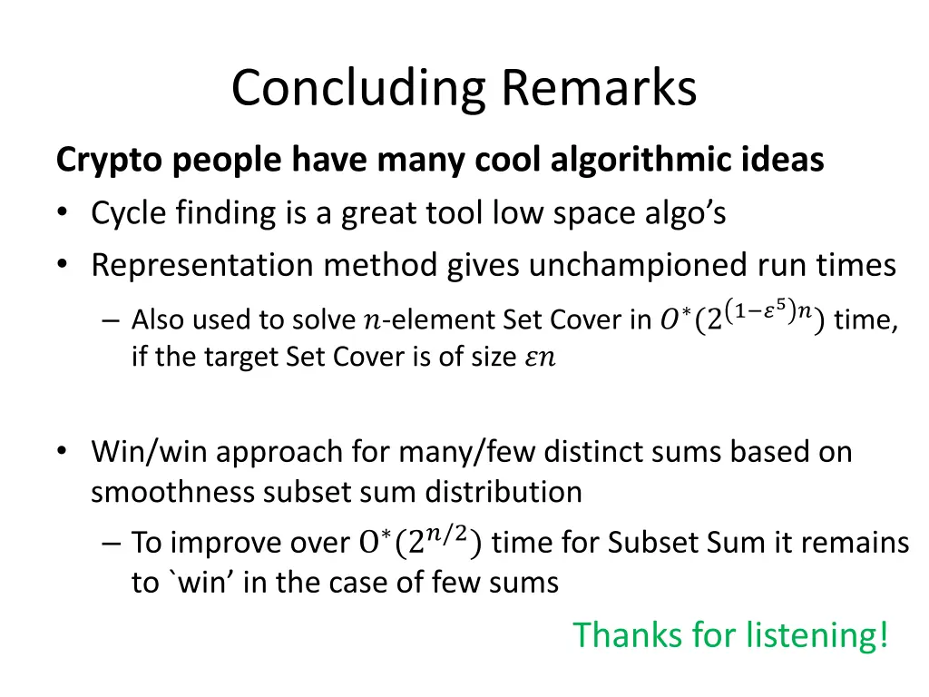 concluding remarks